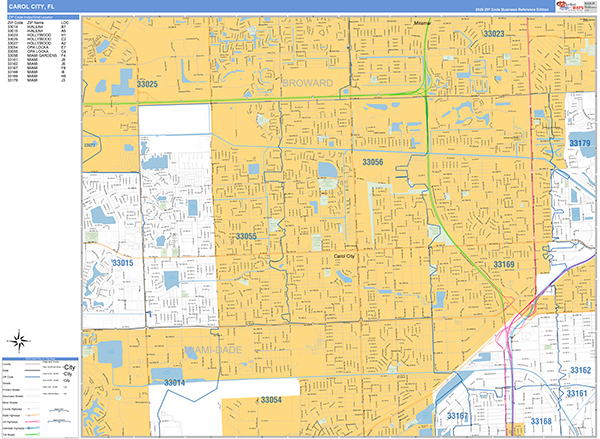 Carol City, FL Zip Code Map
